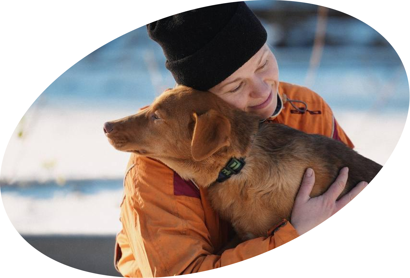 woman and dog